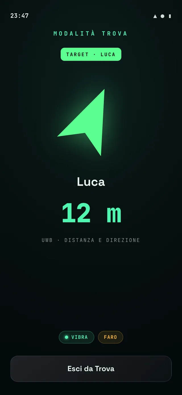 Find mode: arrow, name and precise distance